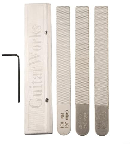 BlissfulAbode Guitar Luthier Tool Kit 4PCS Steel Nut Files Fret Crowning Slot Filing, For Guitar Bass Ukulele