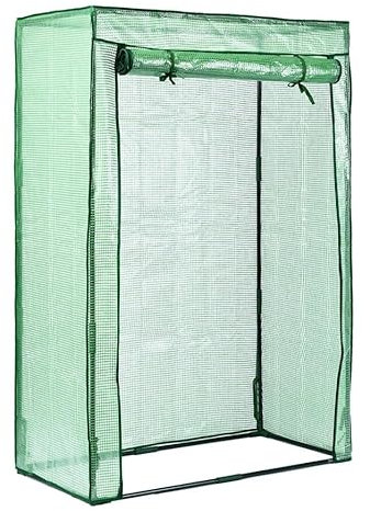 Unibos | Greenhouse Garden Tomato Growhouse Vegetables Grow Tent Green House With Roll-Up Door Reinforced Cover & Heavy Duty Frame 100x50x150cm