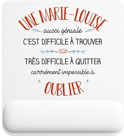 Planetee Tapis de Souris Une Marie-Louise Aussi géniale | Accessoire Bureau Ergonomique - Idéal pour Anniversaire, Collègue, Secret Santa Noël, Fête des Pères et Fête des Mères