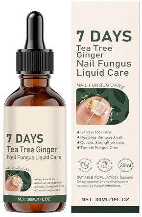 Fungal Nail Treatment - 30ml Tea Tree Ginger Nail Fungal Treatment for Finger & Toenail - 7 Days Anti Nail Fungus Treatment Nail Repair Care - Strengthen Cuticle Oil for Damaged Nails