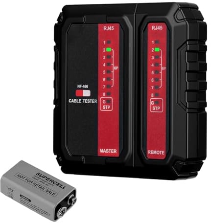 Mcbazel Kabeltester, RJ45 RJ11 Netzwerktester für Patchkabel, Leitungstester, LAN Tester, Telefon Kabelteser