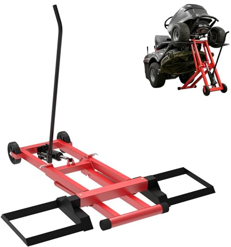 Froadp Lève-tondeuse à gazon jusqu'à 227 kg, avec hauteur de levage à 3 niveaux, support réglable, cric à gazon en acier avec roues, élévateur de maintenance pour tracteur de pelouse, tondeuse