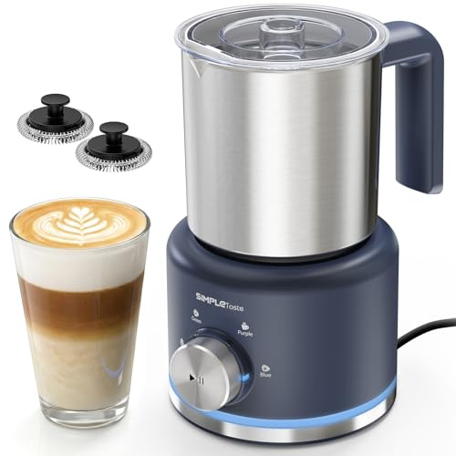 SIMPLETASTE 4-in-1 Automatic Milk Frother | Milk Steamer & Milk Warmer, Hot & Cold Foam, For Lattes, Cappuccinos, Macchiatos, 500ml Capacity