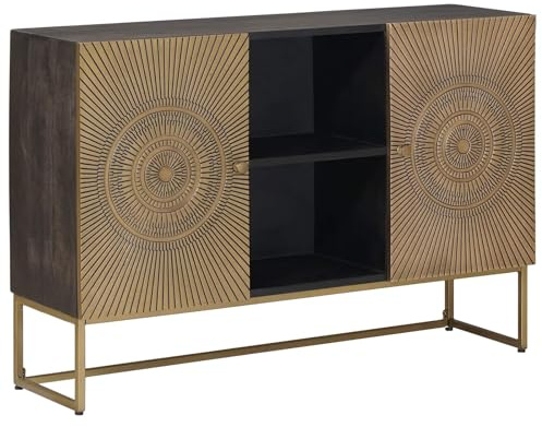 vidaXL Sideboard Messing 105 x 30 x 70 cm, Eleganter Schrank, handgemachte Moderne Sideboard, rechteckige Innenlagerung, zeitgemäße Möbellösung