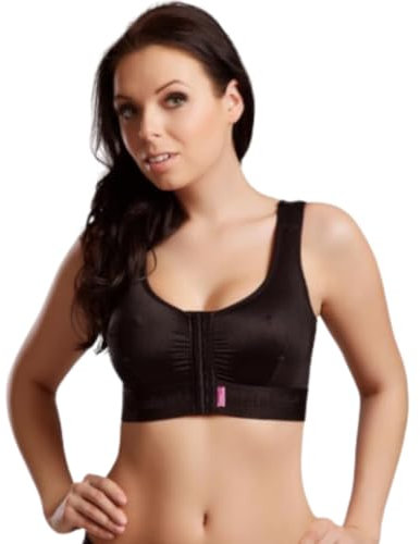 LIPOELASTIC PI Extra Kompressions-BH - Nahtloser Baumwolle BH für Brustoperationen, verstellbare Träger (DE/NL/SE/PL, Alphanumerisch, 3XL, Regular, Regular, Schwarz)
