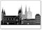 Bamberg Skyline Graustufen Kühlschrankmagnet