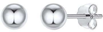 ChicSilver Clous et Puces Boucle d'Oreilles Femme Boule Fermoir clou 5MM Clou d`oreille Boucle d'Oreille Boule en Argent 925 Platine Cadeau de Noel,Emballage Cadeau, Bijoux pour Elle
