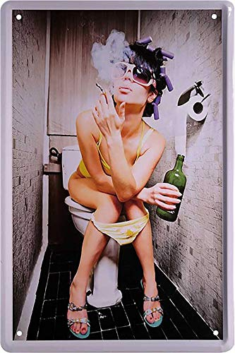 schilderkreis24 Blechschild 20x30cm – Humorvolle & praktische Wanddeko für Badezimmer, WC & Gäste-Toiletten (Toilette Pin Up)