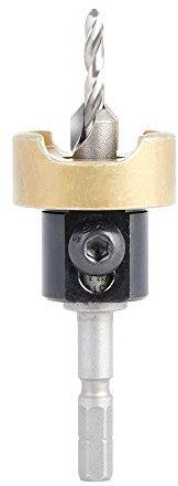 Amana Tool 55168 avellanador con punta de carburo de 82 grados con tope de profundidad ajustable y BB sin empuje para Festool CENTROTEC sistema 3/8 D x 5/32 taladro D