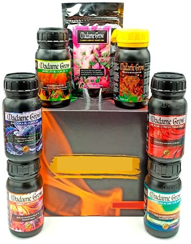 MADAME GROW - Engrais Organique - Croissance, Floraison - SPÉCIAL INTERIEUR - (6x250 mL+30g)