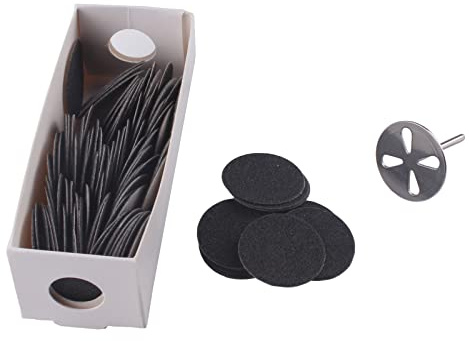 MZCMSL 100 Stück Schleifpapierscheibe und 1 Stück Metall-Bit, 3/32-Schaft Pediküre Schleifscheiben-Bit für abgestorbene Haut, Hornhaut, elektrische Fußfeile