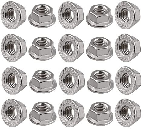 TERF® M10 Serrated Flange Hex Nut M10 (10mm) Hexagonal Serrated Flanged Steel Nuts - Pack of 20