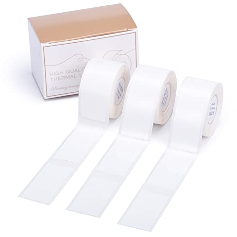 D50-Etiketten für Memoking D50-Etikettenhersteller, selbstklebendes vorgeschnittenes Etikettenband, 3/4 x 1 1/2 (20 mm x 40 mm), 150 Etiketten/Rolle, 3 Rollen, geeignet für zu Hause, Büro, Lager