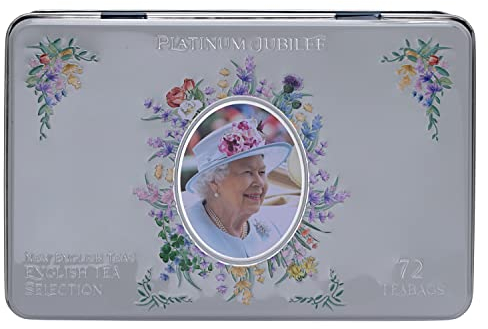 New English Teas Queen Elizabeth II Platinum Jubilee Commemorative Tea Tin with 72 English Teabag Selection
