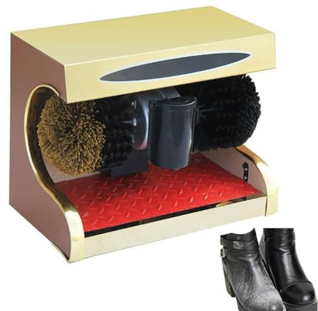 SXYKXYDL Cireuse à Chaussures Professionnelle - Cireuse à Chaussures électrique avec brosses Douces et dures, Petite cireuse à Chaussures à Induction Automatique, Facile à Nettoyer