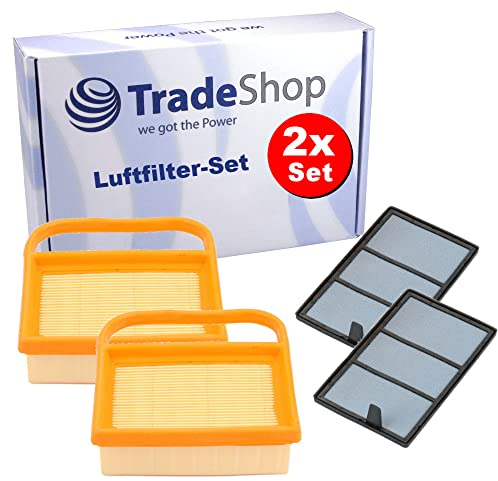 2x Trade-Shop Ersatz Luftfilter mit Zusatzfilter Innenfilter für Stihl TS410 TS420 Benzin-Trennschleifer ersetzt 4238-140-4402 4238-140-4403 4238-140-4404