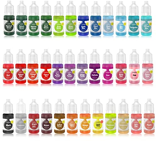 Lebensmittelfarbe von E-Kongton - 36 flüssige, konzentrierte, leuchtende Farbstoffe zum Backen, Dekorieren von Kuchen, Zuckerguss, Fondant, Basteln und Heimwerken (10ml pro Flasche)