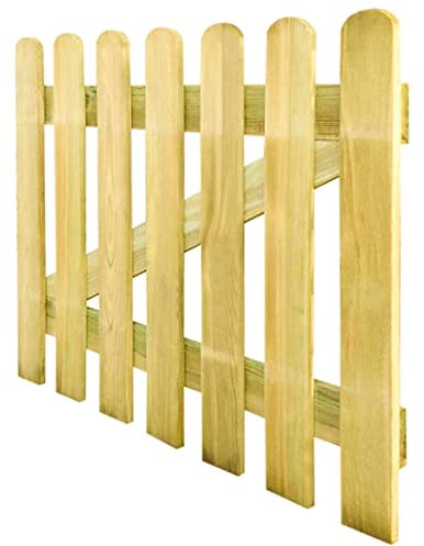 Decor Space Staccionata in legno di pino naturale per recinzioni giardino e terrazzo (Cancelletto 95 x h 80 cm)