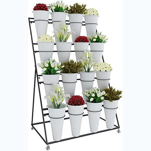 Blumenstand, verbessern Sie Ihre Blumenpräsentation mit einem 3-stöckigen Floristenregal auf Rollen â€“ perfekt für Supermärkte und Garagenvorplätze!