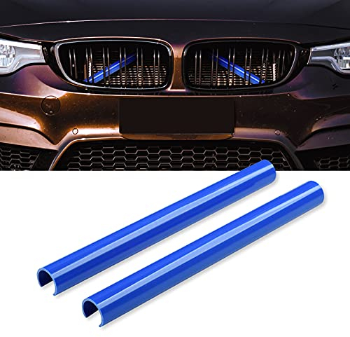 AggAuto 1 Paar Front-Kühlergrille Einsätze, Grill Inserts, Kühlergrillstreifen für BMW 5 Series GT F07, Sedan F10, Touring F11, F18, X1 F48, X2 F39(Blau)