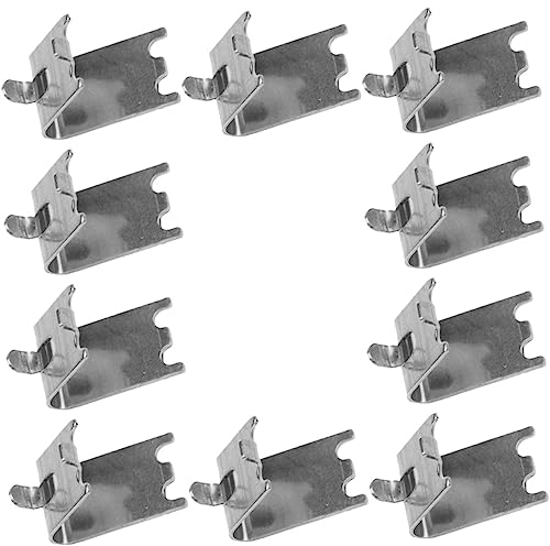 STOBOK 10st Gefrierregalschnalle Halteklammern Für Das Gefrierregal Halterungsclip Für Kühlschrankregale Halterungsclip Für Das Gefrierregal Rostfreier Stahl Kühlschrank Regal