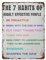 7 Habits Of Highly Effective People, Poster in Rot und Schwarz, Vintage-Metallschild für Zuhause, Cafés, Geschäft, Pubs, Büro, Club, Schild, Geschenktafel, Blechschild, Wanddekoration, 20,3 x 30,5 cm
