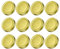 QUARKZMAN 12 Couvercles pour pots Mason, 70mm/2.76 Bouche régulière en étain, étanches pour la mise en conserve et le rangement de cuisine (ton doré)