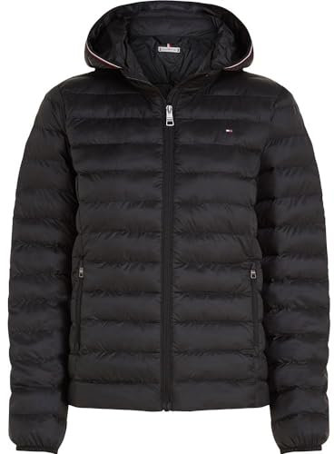 Tommy Hilfiger Women’s Global Stripe Padded Down Jacket with Hood, Black (Black), XXL