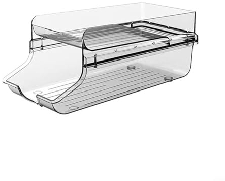 Zoegneer Automatic Can Holder For Fridge Effortless Access Beer Coke Can Drinks Drawer Storage Organizer For Beer, Tea, And Sparkling Water(A)