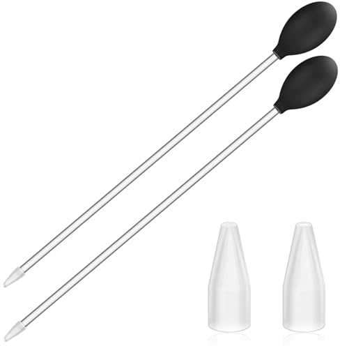 Boao 2 Pieces Long Pipette for Fish Tank Coral Food Feeder Long Syringe Reef Coral Food Spot Feeder Tube for Reef Aquatic Plant Spider Snake Lizard (Black)