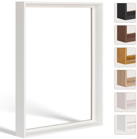 Bildershop-24 Schattenfugenrahmen FLEXI in Weiß (matt) 100x150cm für Leinwandbilder und Keilrahmenbilder bis 4 cm Tiefe