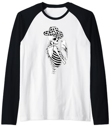 Selfies Skelett Kuhfell Cowgirls Western Kuh Cowgirl Hut Raglan