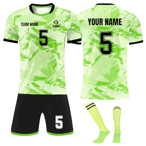 Fussball Trikot Kinder Set Personalisiert Mit Namen - Fussballtrikot Für Jungen Und Erwachsene - Trainingsanzug Und Kleidung