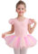 Comfyouth Ballettkleidung Mädchen Pailletten Ballett Tütü Kinder Kurzarm Ballettkleid Baumwolle Balletttrikot Tanzkleid mit Buntes Tutu Rock
