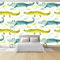 Cartoon-Tier-Krokodilstreifen Tapete Wandbild Fototapete Grün Vliestapete Wandtapete Foto für Modernes Design der Fernseh Hintergrund Wand-Kunst-Deko, 200x140 cm