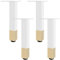 YJRZYQKXKL Table Legs Adjustable, 4pcs Square Furniture Legs White With Gold Aluminum Alloy | Anodized Surface Table Feet Height: 6-40cm Furniture Feet Sofa Legs Cabinet Legs Free Screw-20cm/7.9