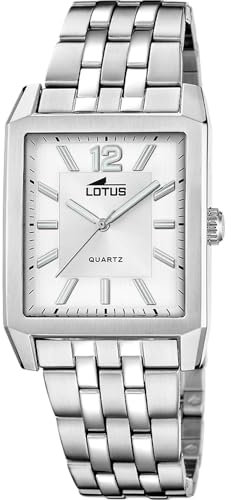 Lotus Reloj Hombre 18983/1 Square Series Caja de Acero Inoxidable 316l Plateado Correa de Acero Inoxidable 316l Plateado