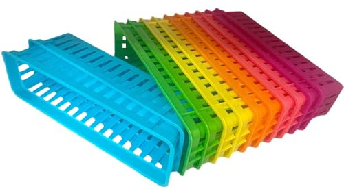 Taasmoog 12Pack Stationery Storage Baskets, Classroom Storage Baskets Bins Classroom Storage Baskets Small Plastic Organizer Basket Crayon Pencil Containers in 6 Colours for School Office