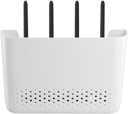 Duronge Wifi Router Storage Box, Wifi Router Box, Router Cabinet, Box Shelves for Wall, Suitable for Home Power Cord Management, Routers, Tv Set-Top Boxes, White