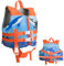 Schwimmhilfe Baby Kinder 1-6 Jahre, Schwimmlernweste für Kleinkinder, Jungen und Mädchen 11-25kg / 24-55lbs, Schwimmen Jacket mit Reißverschluss Einstellbare Schrittgurt Blau Orange