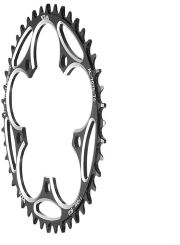 BlissfulAbode Rueda de cadena única para bicicleta de carretera 110BCD 5 pernos 42T 44T 46T 48T plato ancho estrecho CNC aleación de aluminio para bicicleta de carretera bicicleta de montaña MTB (48T)