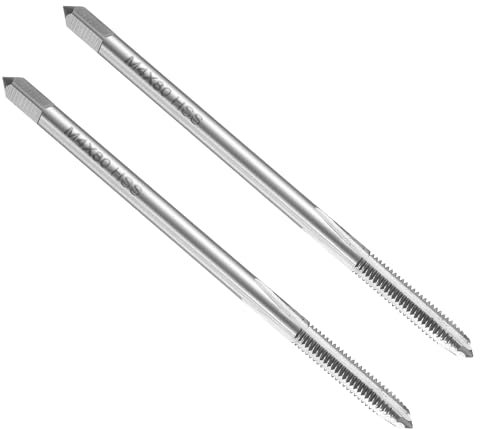 QUARKZMAN 2 Stück HSS Gewindebohrer, M4 x 0,7, 80mm Extra Lang Metric Gewindeschneider, Rechtsgewinde