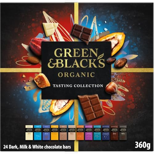 Green & Black's Organic Tasting Collection, Box of 24 Miniature Bars, 360 g