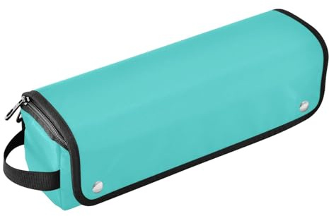 Türkis Einfarbig 2 in 1 Lockenstab Reiseetui mit Hitzebeständiger Matte Wasserdicht Lockenstab Reiseetui für Glätteisen, Glätteisen, Lockenstäbe Reisetasche für Haarwerkzeuge