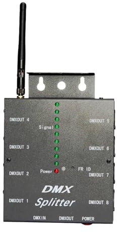 DMX Controller, DMX Splitter Ports Kanäle 3Pin Optische Itribution Verstärker for DJ Disco Hochzeit DMX Bühne Beleuchtung Wirkung(Wireless)