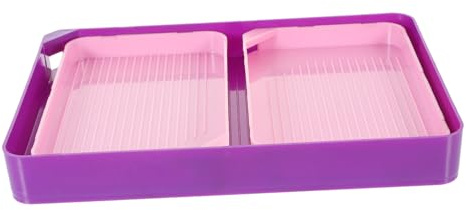 Angoily Plastic Bead Tray with Large Capacity for Crafting and DIY Simple Design Diamond Storage Tray to Hold and Organize Rhinestones and Beads Pink Plastic