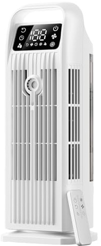 Condizionatore mobile 6 in 1, Condizionatore portatile silenzioso con Raffreddatore d'aria 1200 ml, 120°Oscillazione, 1-12H Timer, 4 velocità, Tasti Touch e Telecomando(Off White)