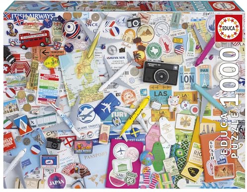 Educa - 1000-Teile-Puzzle für Erwachsene | Reisecollage | Maße: 68 x 48 cm | Ab 14 Jahren (20560)
