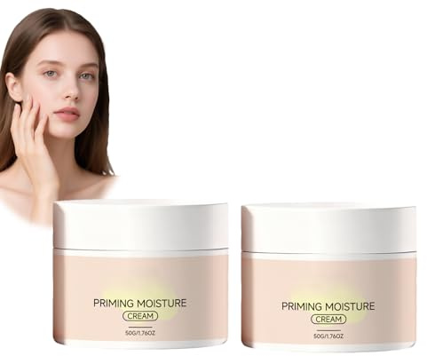 Feuchtigkeitscreme als Basis, Make-up-Haftgrundierung, glättende und feuchtigkeitsspendende Gesichtscreme, feuchtigkeitsspendende Basiscreme, leichte, nicht fettende Hautpflege für weiche (2pcs)