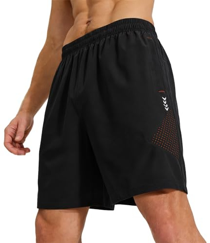 LUWELL PRO Mens Gym Shorts with 3 Zip Pockets Waterproof Shorts 3060 B L
